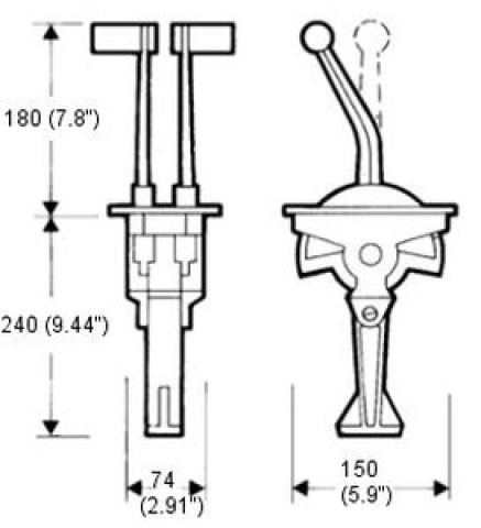 Comando bileva B50 montaggio a cruscotto